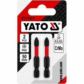 Yato Screwdriver Bits 1/4"x50mm PH2 CrMo 2pcs/card YT-77971