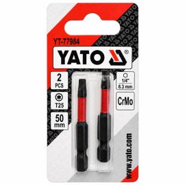 Yato Screwdriver Bits 1/4"x50mm T25 CrMo 2pcs/card YT-77984