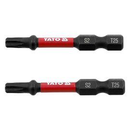 Yato Impact Screwdriver Bits 1/4"x50mm T25 S2 2pcs/card YT-78054
