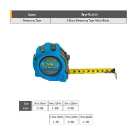 Starex Measuring Tape 7.5mx25mm Rubber Grip Yellow Blade 3 Stop D/Blister