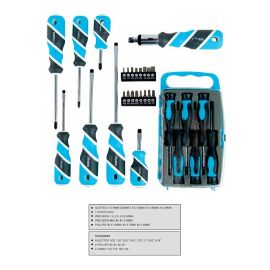Starex Ratchet SD+Bits+Precision SD 33pcs/set TPR 3 Colour Rubber Grip D/B