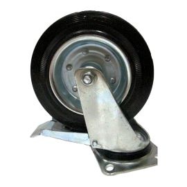 Caster Wheel H/Duty 8"-200mm Swivel Type Double Brak 2Yellow Line 180kgs Starex