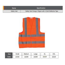 Starex Safety Vest Orange XL w/4 Cloth Reflective Tape 120GSM ST22224