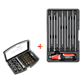 YATO 22 In 1 Screwdriver Set Open Bmc In Double Blister YT-2797 + Screwdriver Bit & Socket Set 1/4" 34pcs YT-04623