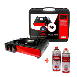 Mageen Portable Stove 4447-5 + Butane Gas Canister 7.8oz 2Pcs