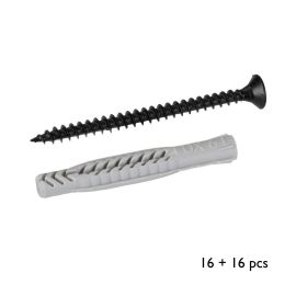 Walteco Screws Ø 4,5*60Mm, Dowels Ø 6*50Mm, Rt-49, Black/Grey, 16 + 16 Pcs 3056
