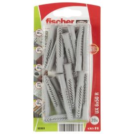 Fischer Nylon Universal Fixing Plug W/Collar Head UX 6x50 RB 14Pcs 90869/507949