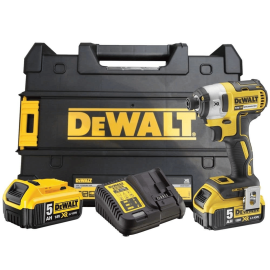 Dewalt Cordless Impact Driver 1/4" 18V 5.0Ah Brushless With 2 Battery & Charger DCF887P2-GB
