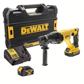Dewalt Cordless Rotary Hammer 26mm SDS Plus 18V 4.0Ah W/2 Battery & Charger DCH133M1EXP-GB