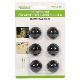 Creative Cable Accessories - Adhesive Cable Clips 6pcs Assorted Colors TCCA 111 Terminator