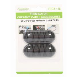 Creative Cable Accessories - Multipurpose Adhesive Cable Clips 2pcs Assorted Colors TCCA 116 Terminator