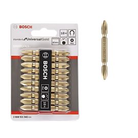 Bosch Screwdriver Bit Double Ended PH2 65mm Gold 10Pcs/Pkt 2608521042