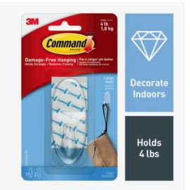 3M Large Clear Hook [1hook & 2Strips] 17093