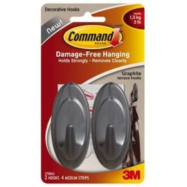 3M Graphite Terrace Hook [2hook&4Strips] 17086-G