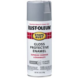 Spray Paint Stops Rust Protective Enamel Gloss Smoke Gray 12oz 7786830 Rust-Oleum
