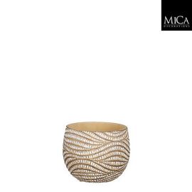 MICA Hendrick Pot Round Cream H11xD13.5cm