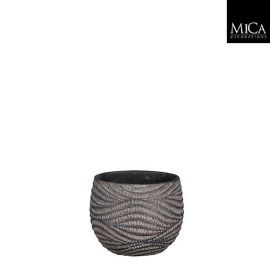MICA Hendrick Pot Round Brown H11xD13.5cm