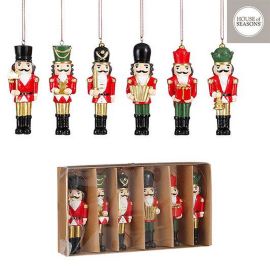 HOUSE OF SEASONS Ornament Nutcracker Red 6pcs L4xW2xH10.5cm