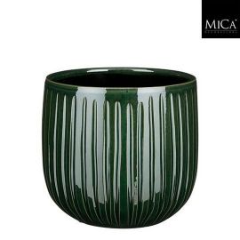 MICA Pablo Pot Round D. Green Ribble H19xD21cm