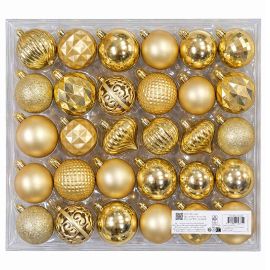 HOUSE OF SEASONS Tree Decoration Unbreakable Gold 60pcs