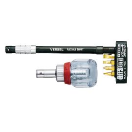 Vessel 247027 TD-6700FX-4 Ratchet Stubby Screwdriver with Flexible Shaft 5pcs