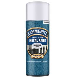 Hammerite Aerosol Spray Paint Hammered Silver 400ml