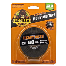 Gorilla Double Sided Mounting Tape Heavy Duty 1" x 120" 102441