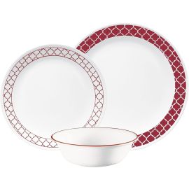 CORELLE 12 PCS DINNER SET CRIMSON TRELIS 4119971