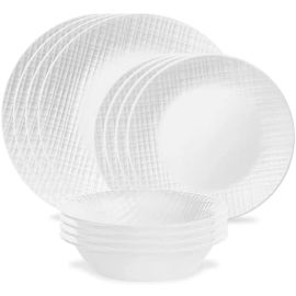 CORELLE 12 PCS DINNER SET LINEN WEAVE 4119974