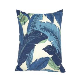Midnight Leaves Toss Pillow With Zipper Nsl22044-Blu