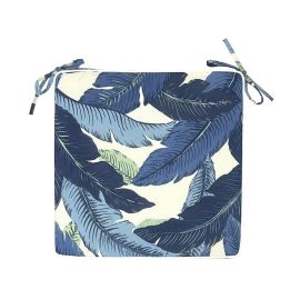 Midnight Leaves Square Seat Cushion With Zipper Nsl22044-Blu