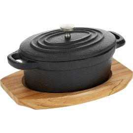 RAJ OVAL CAST IRON CASSEROLE WITH TRAY COST11
