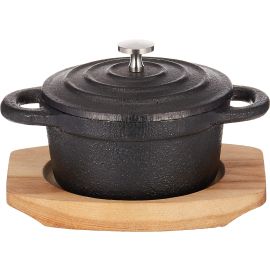 RAJ ROUND CAST IRON CASSEROLE WITH TRAY COST12