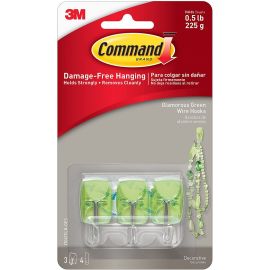 3M Command Perfectly Pink Small Wire Hooks 17067 Clr-P
