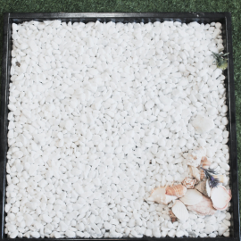 NATURE WOODEN FRAME STONE HOLDER SQUARE IH401470