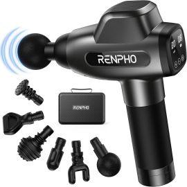 Renpho Percussion Massage Gun with 20 Speeds With 6 Massage Heads Rf-Gm168-Bk