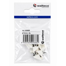 Walteco Shelf Support With Pin Ø 5Mm, Plastic, White, 8 Pcs 90688