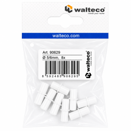 Walteco Shelf Support With Collar Ø 5/6Mm, Plastic, White, 8 Pcs  90629