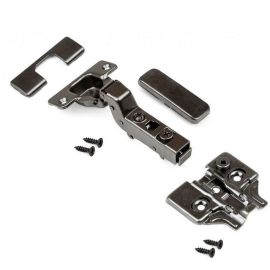 Walteco Concealed Hinge Ø 35Mm For Inset Doors, Clip-On Installation And Integrated Sof Close + Screw-On Plate With Cam Adjustment, Titanium 60022