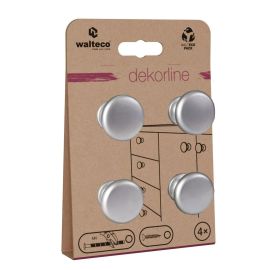 Walteco Set Of Furniture Knobs Ø 29Mm, Chrome Matt 7707