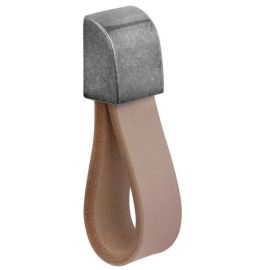 Walteco Furniture Knob Nibe, Leather, Light Brown 7402