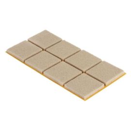 Walteco Felt Glides 22X22Mm, Self-Adhesive, Beige, 8 Pcs On The Sheet 85218