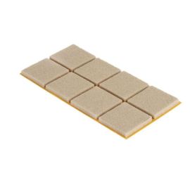 Walteco Felt Glides 25X25Mm, Self-Adhesive, Beige, 8 Pcs On The Sheet 85219