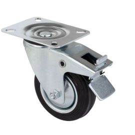 Walteco Swivel Castor Ø 100Mm, With Plate, Brake, Load 70Kg 43041
