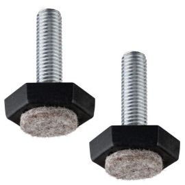 Walteco Adjusting Screw With Felt Pad 30X30Mm, M10X35Mm, Black, 2 Pcs 50381