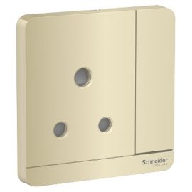 Schneider Electric Switch Socket AvatarOn Gold 15A 1 Gang 3 Pin Switch Socket E8315_15_WG_G12