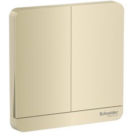 Schneider Electric Switch AvatarOn Gold 16Ax 2 Gang 1 Way Switch E8332L1_WG