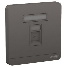 Schneider AvatarOn wallplate for 1 keystone RJ45 Dark grey E8331RJS_DG