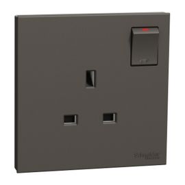 Schneider Electric AvatarOn C switched socket 13A 250V 1 gang dark grey E8715_DG