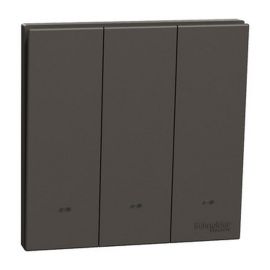 Schneider Electric AvatarOn C Switch with Fluorescent Locator 2 way 3 gang 16AX 250V dark grey E8733L2F_DG